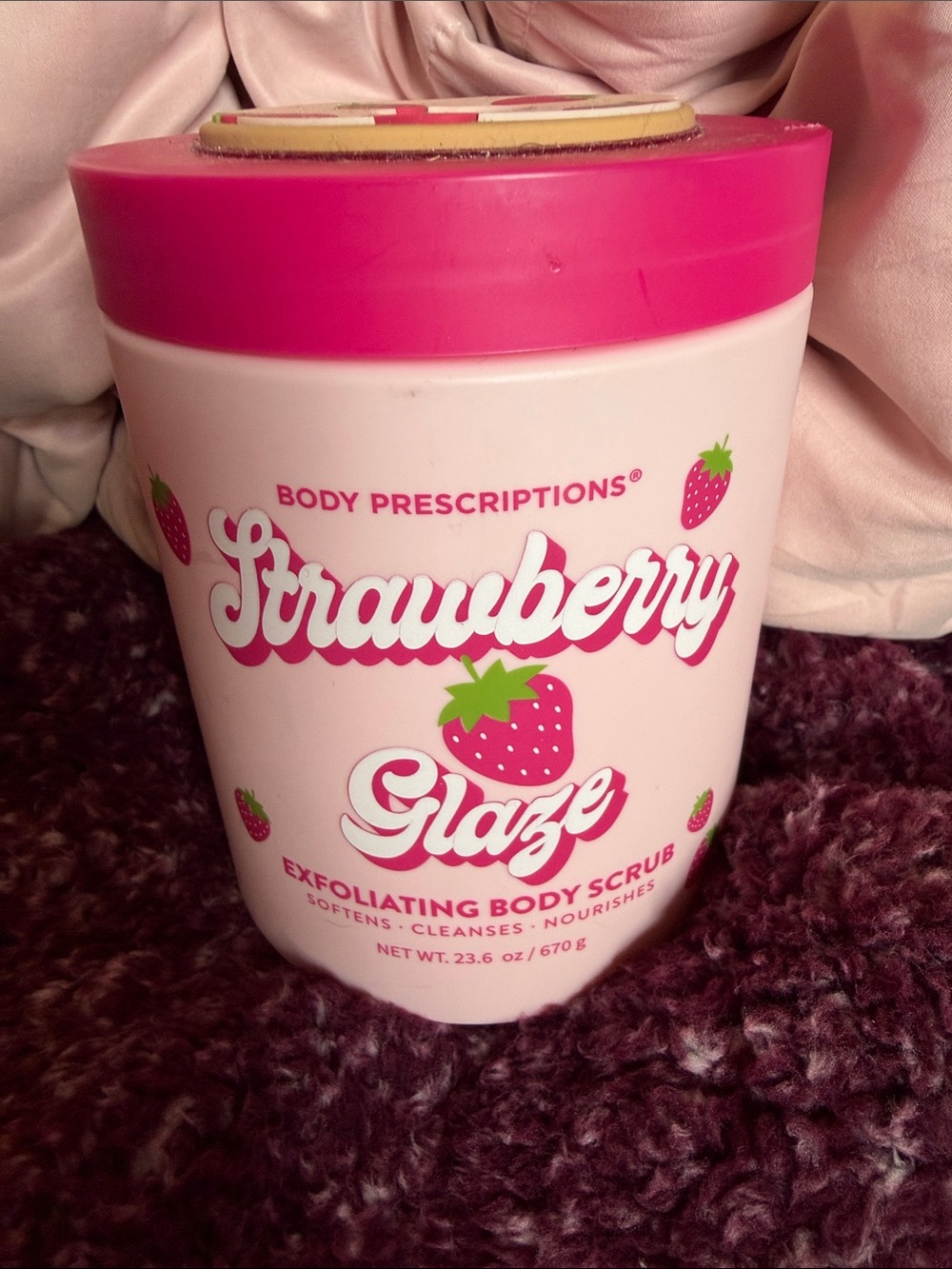 Body Prescriptions Strawberry Glaze Exfoliating Body Scrub — Pink Brand New!
